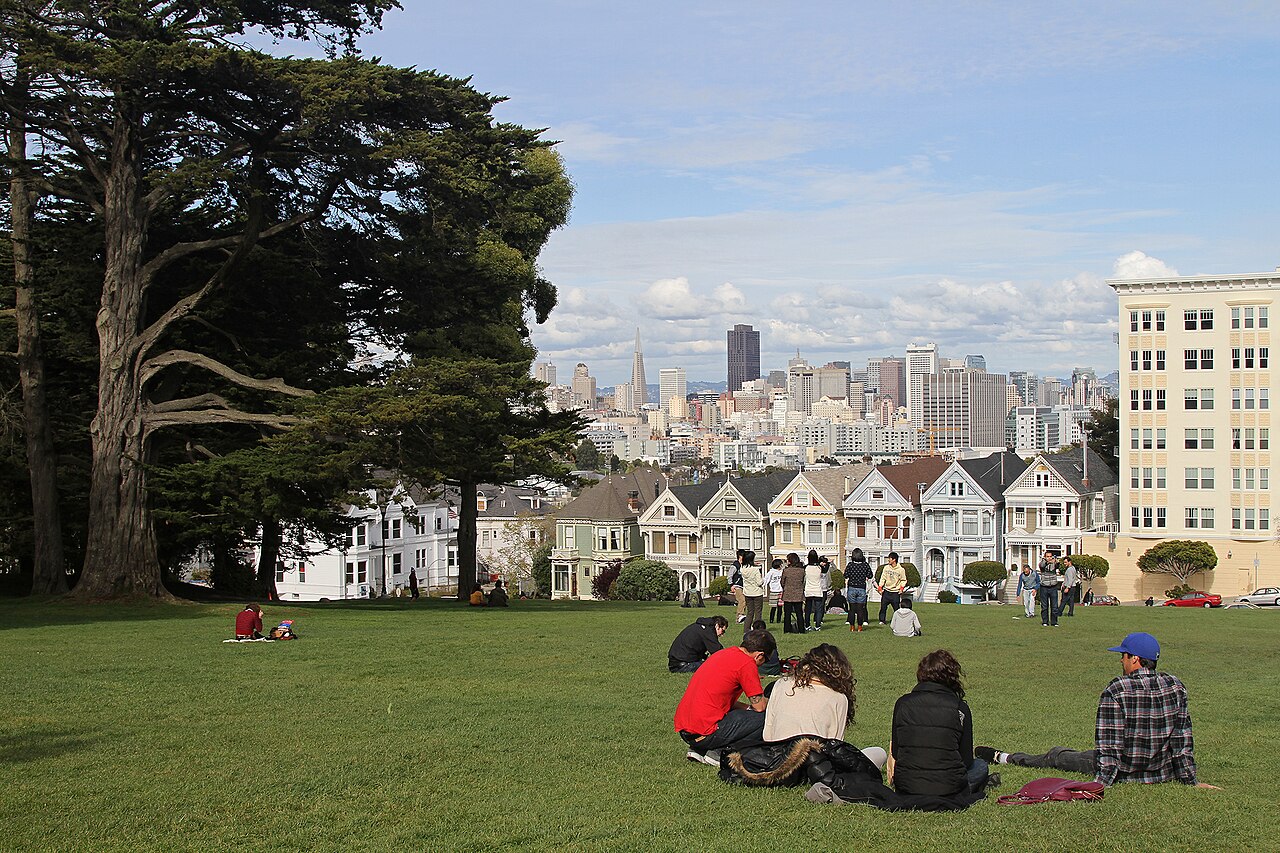 San Francisco - Alamo Square with Painted Ladies, SF, CA